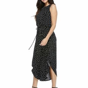 London Times Polka Jersey Jumpsuit